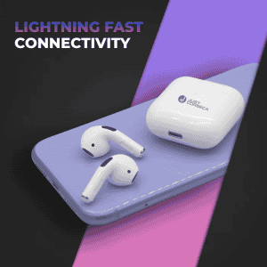 CORSECA Plum Truly Wireless Powerbuds Bluetooth Headset | JST406 | White