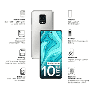 REDMI NOTE 10 LITE | 128 GB/6 GB RAM | Glacier White