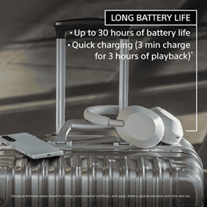Sony Wireless Industry Leading Active Noise Cancelling Over Ear Headphones | 3 Min Quick Charge | Black | WH-1000XM5
