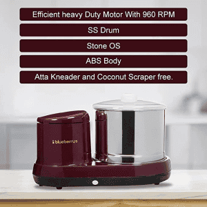 Blueberrys Tabletop Wet Grinder | 150W | 2 L | Cherry Red