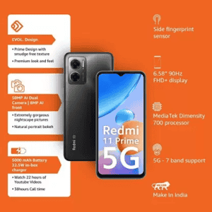 REDMI 11 Prime 5G | 128 GB/6 GB RAM | Thunder Black