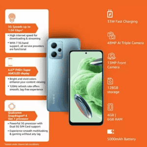 REDMI Note 12 5G | 4 GB/128 GB | MYSTIQUE BLUE