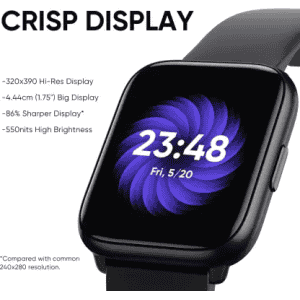 DIZO Watch D Sharp 1.75 inch with High Resolution Display | Black Strap