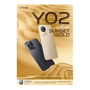 vivo Y02 | 32 GB/2 GB | Sunset Gold