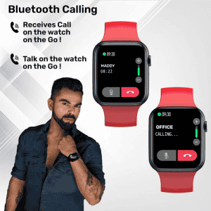 Fire-Boltt Ring BSW005 | Bluetooth Calling Smartwatch | Red Strap