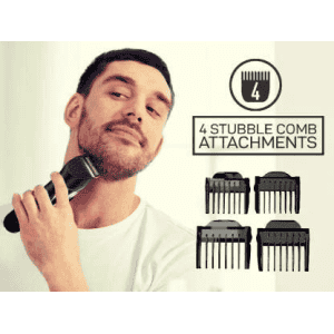 SYSKA HB100 Ultraclip Hair Clipper and Trimmer support | 4 Stubble Guided Comb | Black
