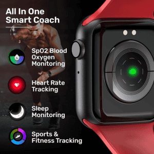 Fire-Boltt Ring BSW005 | Bluetooth Calling Smartwatch | Red Strap