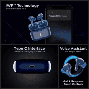 boAt Airdopes 161 Bluetooth Headset |True Wireless | Bold Blue