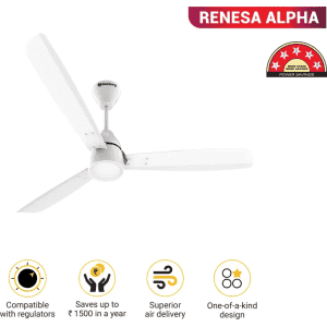 Atomberg Renesa Alpha Ceiling Fan | 1200mm/32W | White