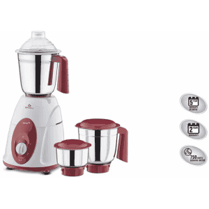 BAJAJ Classic  Mixer Grinder | 750 W | 3 Jars | Maroon with white