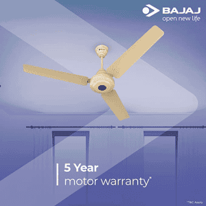 Bajaj Energos 26 Ceiling Fan with Remote | 1200mm | Base Ivory
