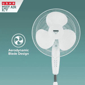 Usha Mist Air Icy Pedestal Fan | 3 Blade | White