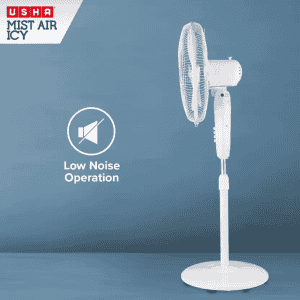 Usha Mist Air Icy Pedestal Fan | 3 Blade | White