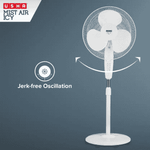 Usha Mist Air Icy Pedestal Fan | 3 Blade | White