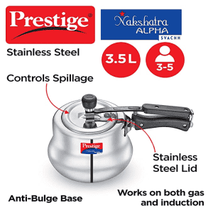 Prestige Prestige Nakshatra Induction Bottom Pressure Cooker  Alpha | 3.5 L | Stainless Steel