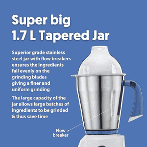 Preethi Blue Leaf Gold Mixer Grinder | 3 Jars | 750 W | White | MG 150