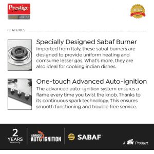 Prestige Desire Hob Top PHTD 03 Al Glass Automatic Hob Gas Stove | 3 Burners | Multicolor
