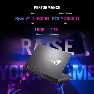 ASUS ROG Strix G15 |  Ryzen 7 Octa Core AMD R7-4800H  |  G513IE-HN040WS |16 GB/1 TB SSD/Windows 11 Home/4 GB Graphics/NVIDIA GeForce RTX 3050 Ti/144 Hz | 15.6 inch | Eclipse Gray