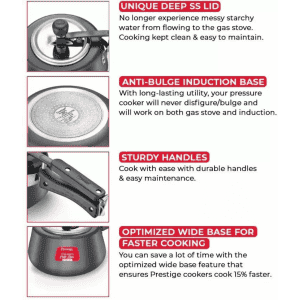 Prestige Svachh Duo Cute induction Bottom Pressure Cooker | 2 L | Black