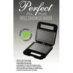 Havells Perfect Fill Plus 2 Slice Grill Sandwich Maker | 800 W | Black