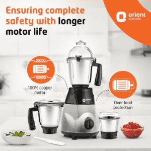 Orient Electric MGCS120G3 1200W Mixer Grinder | 3 Jars | Black