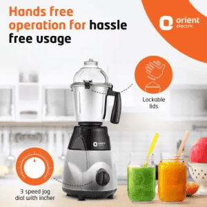 Orient Electric MGCS120G3 1200W Mixer Grinder | 3 Jars | Black