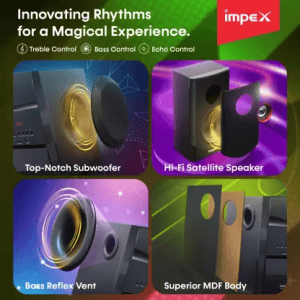 IMPEX 5.1 Portable Bluetooth Home Theatre | Black, 5.1 Channel