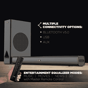 boAt Aavante Bar 1250 80 Watt 2.1 Channel Wireless Bluetooth Soundbar | Premium Black