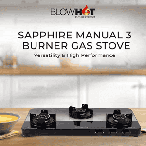 Blowhot Sapphire 3 Burner Stainless Steel Frame Gas Stove