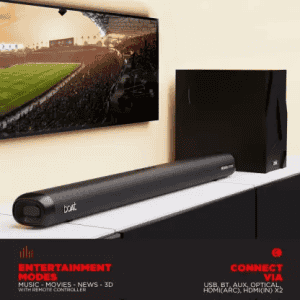 boAt Aavante Bar 4000DA With Dolby Atmos 3D 200 W Bluetooth Soundbar | Premium Black, 2.1 Channel