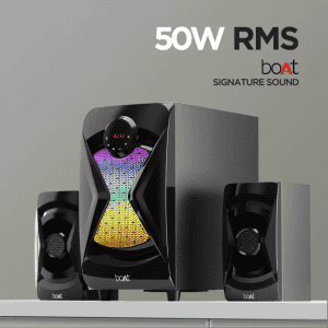 boAt Blitz 1500 Multimedia Bluetooth Home Theatre |  50 W  | 2.1 Channel | Premium Black