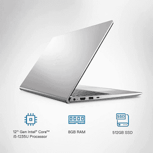 Dell Inspiron 3520 Laptop | D560885WIN9S | 15.6 | Intel i5-1235U, 8GB, 512GB SSD | Win 11 + MSO'21, Backlit KB | Silver
