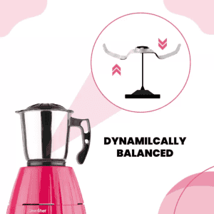 Greenchef Melon Mixer Grinder | 600 W | 3 Jars | Dark pink