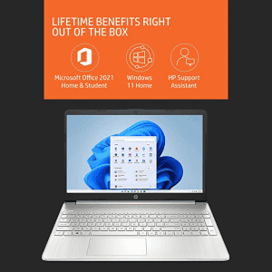 HP Laptop | 15s- eq2213AU |15.6 inch | AMD Ryzen 3 5300U | 8GB RAM/512 GB SSD/AMD Radeon Graphics/Win 11 | Natural Silver