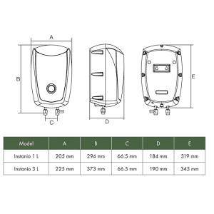 Havells Instanio  Instant Water Heater | 3 Litre/3 KW | White Mustard