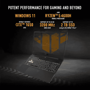 ASUS TUF Gaming Laptop | FA506IHRZ-HN112W | Gaming A15 Ryzen 5 |15.6 inch | Hexa Core AMD R5-4600H | 8 GB/1 TB SSD/Windows 11 Home/4 GB Graphics/NVIDIA GeForce GTX 1650/144 Hz |  Graphite Black