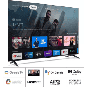 TCL P635 65 inch Ultra HD LED Smart Google TV with Bezel-Less Design and Dolby Audio