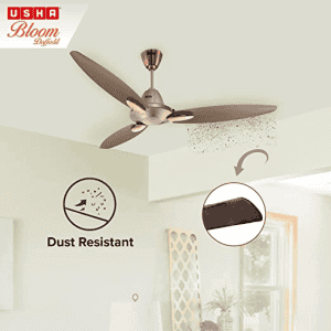 Usha Bloom Daffodil Goodbye Dust Ceiling Fan | 1250mm |  Sparkle Golden and Brown