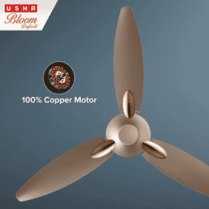 Usha Bloom Daffodil Goodbye Dust Ceiling Fan | 1250mm |  Sparkle Golden and Brown