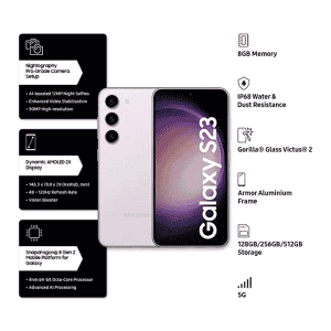SAMSUNG Galaxy S23 5G | 128 GB/8 GB RAM | Lavender