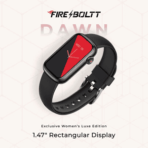 Fire-Boltt Dawn Girls Smartwatch | Rectangle 1.47" | Black Dawn