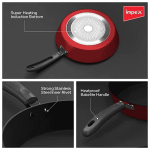 Impex Premium Induction Based Nonstick Coated Aluminium Fry Pan | IFP 2655 | 26 cm | Maroon