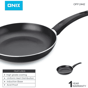 Onix Non Stick Fry Pan | OFP 2442 | 24 cm diameter with Lid | Aluminium