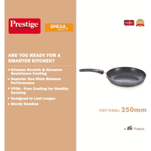 Prestige Omega Select Plus (30715) Fry Pan | 25 cm diameter 1.7 L capacity | Aluminium
