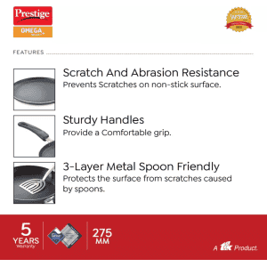 Prestige Omega Select Plus Non-stick Omni Tawa | 27.5 cm diameter | Aluminium