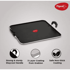 Pigeon Pathri 320 Non-stick Tawa | 30 cm diameter | Black