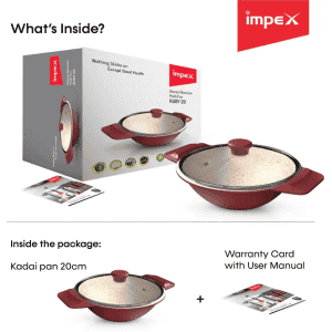 IMPEX RUBY 20 Diecast Nonstick Multipan with Lid | 2 L capacity | 20 cm diameter | Red