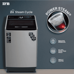 IFB  TL-SLBS Fully Automatic Top Load Washing Machine with In-built Heater | 9 kg |  Silver