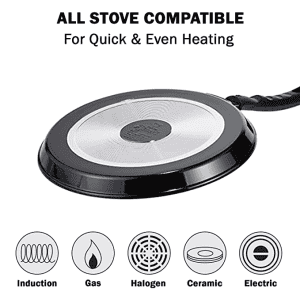 Pigeon by Stovekraft Aluminium Non-Stick 4mm Concave Tawa | 26cm | Black
