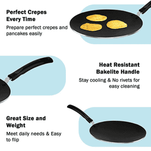 Pigeon by Stovekraft Aluminium Non-Stick 4mm Concave Tawa | 26cm | Black